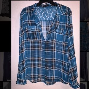 Thin turquoise flannel